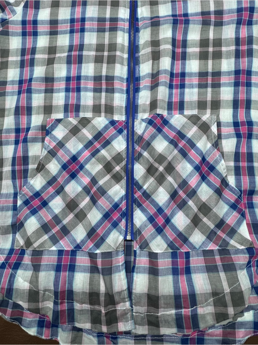 Torrid Long Line Zip-Up Voile Plaid Hooded
Oversized Jacket Size Large - Picture 5 of 7